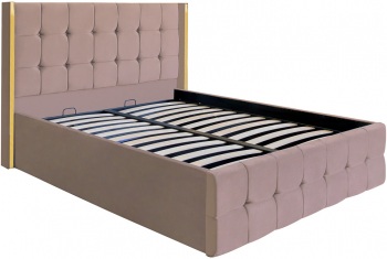 Pat dublu tapitat model Nevada 120/200 cm culoare cappuccino cu somiera metalica rabatabila si spatiu de depozitare 