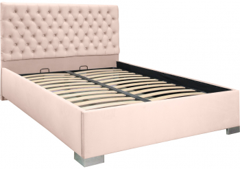 Pat dublu tapitat Texas cu picioare dimensiune 120/200 cm culoare cappuccino cu somiera metalica fixa 