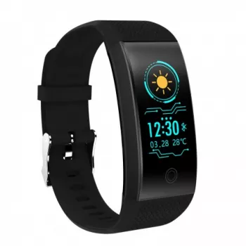 Bratara Fitness Smart Techstar® QW18 NEGRU Monitorizare Cardiaca Sedentary Bluetooth IP65 Ecran IPS 