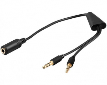 Cablu audio 0 4 metri Cablu adaptor audio Cablu de la 3 5 mm la 2 x 3 5 mm