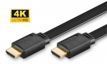 Cablu plat HDMI de mare viteza HDMI de mare viteza de 2 m cu Ethernet conectori placati cu aur rezolutie 4K Ultra HD 2160p 60 Hz 