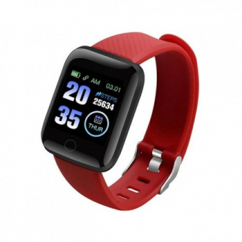 Ceas Smartwatch Techstar® D13 Rosu Bluetooth 4.0 Compatibil Android and and iOS Unisex Rezistent la Apa 