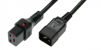 IEC tata C20 pana la C19 IEC Lock 3 nuclee 1 5 mm2 1 m negru H05VV-F. 100 buc in fiecare cutie