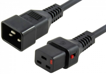 IEC tata C20 pana la C19 IEC Lock 3 nuclee 1 5 mm2 2 m negru H05VV-F. 50 buc in fiecare cutie 