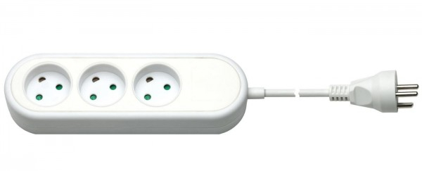 Priza Daneza 3 cai 1 8M Alba Fara intrerupator ON/OFF cu protectie pentru copii 