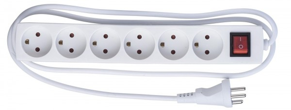 Priza daneza cu 6 cai de 1 5 m fara intrerupator ON/OFF cu protectie pentru copii 