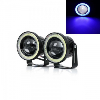 Set 2 x proiectoare auto LED Angel Eyes 89mm IP65 6000K 