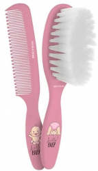 Set perie si pieptene pentru bebelusi Beter Cepillo and Peine Bebe Rosa Roz 