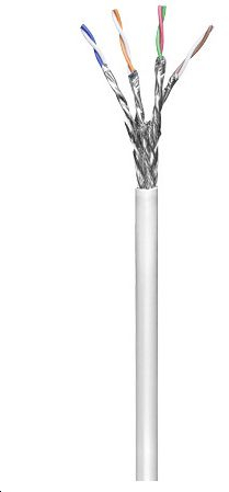 S/FTP CAT6 100m alb PVC solid AWG 23/1 CCA Date/instalare neterminate. cablu pentru procesare si instalare cu LSA 