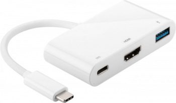 USB-C la USB 3.0/HDMI/USB-C HDMI1.4 mama/USB3.0A mama/USB-C mama 0 2 m alb