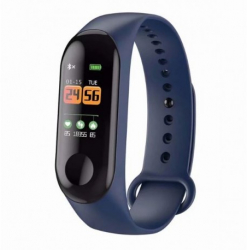 Bratara Smart Fitness Techstar® M3 Plus Unisex Monitorizarea Sangelui si Ritmului Cardiac Albastru Inchi 