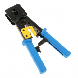Cleste profesional elSales ELS-CAT6 pentru sertizat conectori Internet RJ 45 UTP FTP 8P8 C si telefon RJ 11 RJ 12 albastru 