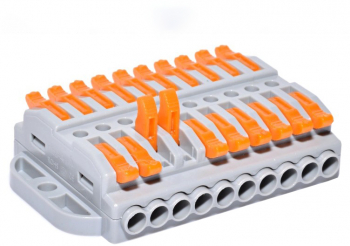 Conector doza cu 10+10 poli pentru cabluri electrice elSales ELS-10+10 gri/portocaliu 