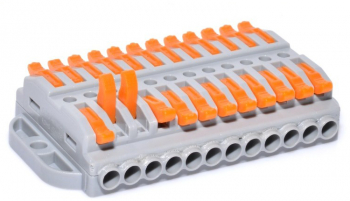 Conector doza cu 12+12 poli pentru cabluri electrice elSales ELS-12+12 gri/portocaliu