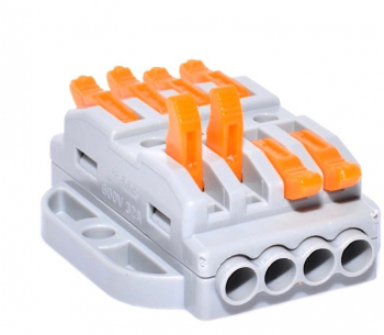 Conector doza cu 4+4 poli pentru cabluri electrice elSales ELS-4+4 gri/portocaliu 
