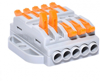 Conector doza cu 5+5 poli pentru cabluri electrice elSales ELS-5+5 gri/portocaliu 