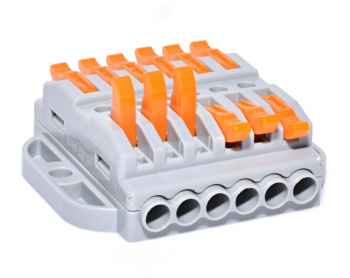 Conector doza cu 6+6 poli pentru cabluri electrice elSales ELS-6+6 gri/portocaliu 
