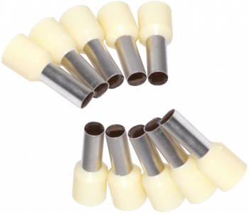 Set 10 bucati pin terminal pentru cablu E10-12 elSales ELS-E1012 crem 
