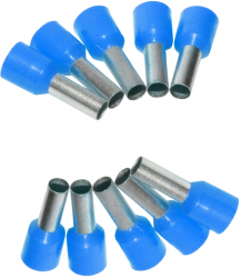 Set 10 bucati pin terminal pentru cablu E2510 elSales ELS-E2510 albastru 