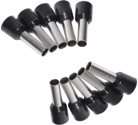Set 10 bucati pin terminal pentru cablu E6012 elSales ELS-E6012 negru 