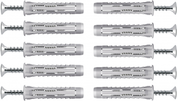 Set 10 holsuruburi cu diblu elSales ELS-H1240 cu diametrul de 12 mm lungime 40 mm gri 