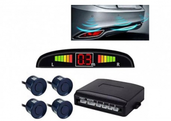 Set Senzori Parcare Auto Detector Parktronic Display Radar Monitor 4 Senzori Albastru Inchis