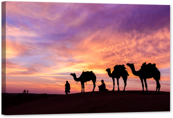 Tablou luminos in intuneric GlowforHome Desert Scence Cu Camila 120 cm x 80 cm 