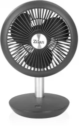 Ventilator portabil reincarcabil ZILAN ZLN-4000 Gri incarcare USB Putere 5W Diametru 18 cm 4 viteze reglabil pe vertical 