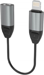 Adaptor audio de culoare Gri compatibil cu conectorul Apple si Jack de 3.5 mm 