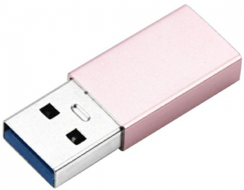 Adaptor USB-C mama la USB-A tata roz ideal pentru transferul de date