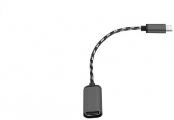 Cablu adaptator USB 3.0 la USB-C OTG pentru transfer rapid de date intre stick-uri lungime 15 cm culoare gri metalic 