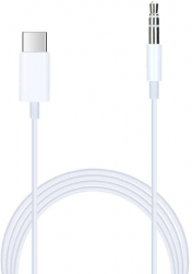 Cablu alb Type-C - Audio AUX 3.5 mm 1m 
