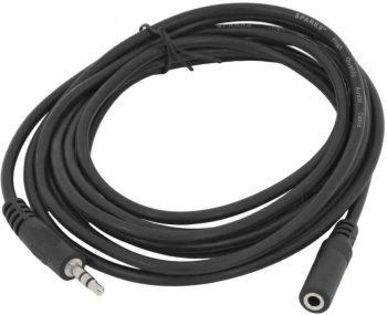 Cablu audio flexibil de prelungire de 10 metri cu mufa Jack 3 5mm de culoare neagra rezistent la uzura 