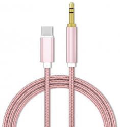 Cablu audio Type-C la Jack 3.5 mm 1 metru Roz - O solutie eleganta pentru conectarea dispozitivelor 