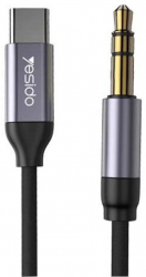 Cablu audio USB-C la Jack 3.5 mm 1m textil Gri - Experimenteaza sunetul impecabil cu acest cablu audio 