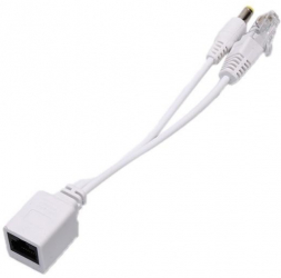 Cablu conector Pasiv POE UTP si Alimentare 20cm Alb - Un cablu scurt si eficient pentru transmisia de date si alimentar 
