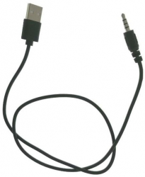 Cablu de alimentare 1m conectori USB - Jack 3.5mm negru 