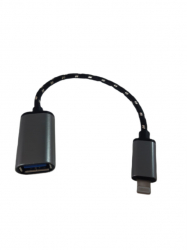 Cablu OTG USB 3.0 la Lightning pentru stick-uri de transfer date Negru 15 cm 
