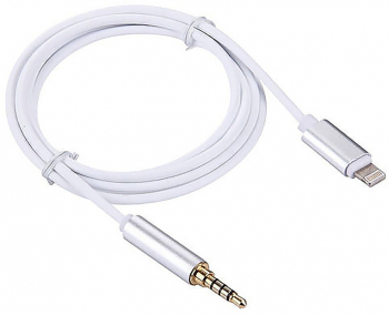Cablu/adaptor Lightning - Audio AUX 3.5 mm 1m Alb Conexiune rapida si claritate sonora impecabila 