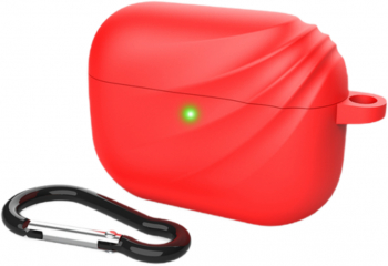 Carcasa cu carabina pentru Apple AirPods Pro realizata din silicon culoare rosie 
