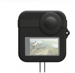 Carcasa protectie din silicon pentru GoPro Max design dual pentru protectia obiectivului culoare negru 