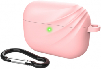 Carcasa siliconica roz cu carabina pentru Apple AirPods Pro - husa suport 