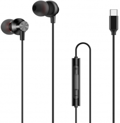 Casti cu microfon si bass puternic Dub Step cu conector Type-C de culoare neagra 