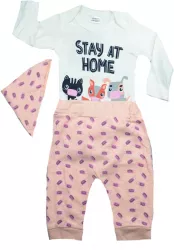 Compleu 3 piese pentru fete Chippi Chuppo 50-1 68-74 cm Multicolor 