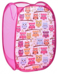 Cos de depozitare jucarii bufnite pliabil multicolor cu dimensiunea de 58 x 36 cm 