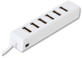 Hub USB 2.0 cu 7 porturi Alb pentru conectarea de periferice la PC sau laptop 
