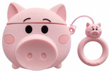 Husa de protectie din silicon 3D pentru Apple AirPods 1/2 Porc Roz - Ofera un aspect adorabil si protectie avansata 