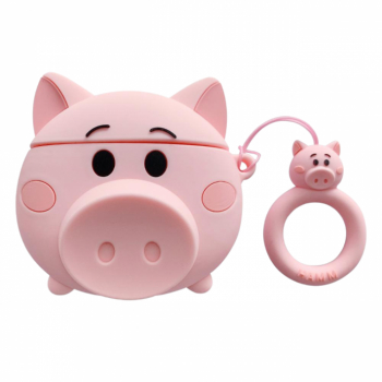 Husa de protectie din silicon 3D pentru Apple AirPods 1/2 Porc Roz - Stil si siguranta intr-un design usor de indragit 