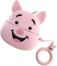Husa de protectie porcina din silicon 3D pentru Apple AirPods 1/2 - Asigura-ti castile cu un strop de culoare roz 