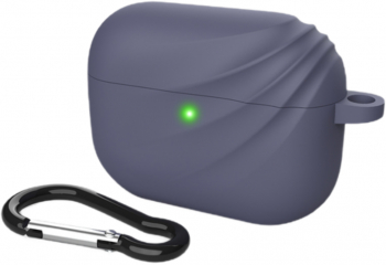 Husa de protectie si suport pentru Apple AirPods Pro prevazuta cu carabina confectionata din silicon in nuanta albastra 